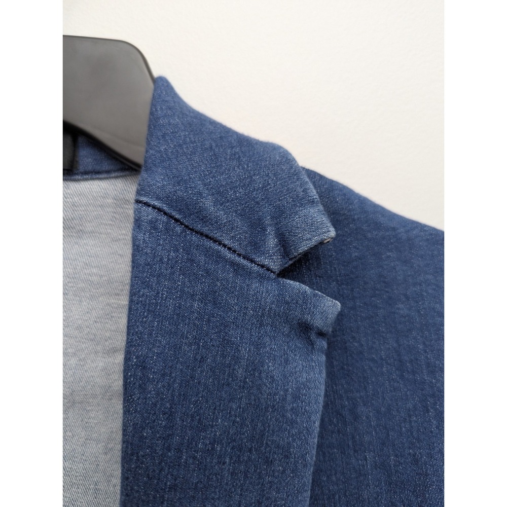 C7 Quince Stretch Denim Blazer Women's Sz Med Slim Fit Stylish Work Casual - Picture 4 of 7